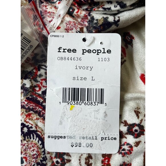 Free People Dress Womens Large NWT  Ivory Damask Long Sleeve Turtleneck Gypsy - Picture 6 of 13